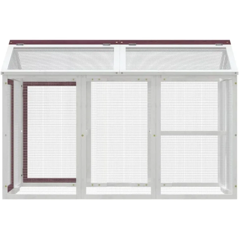 vidaXL Dierenren 141x94x104 cm massief grenenhout mokkakleurig