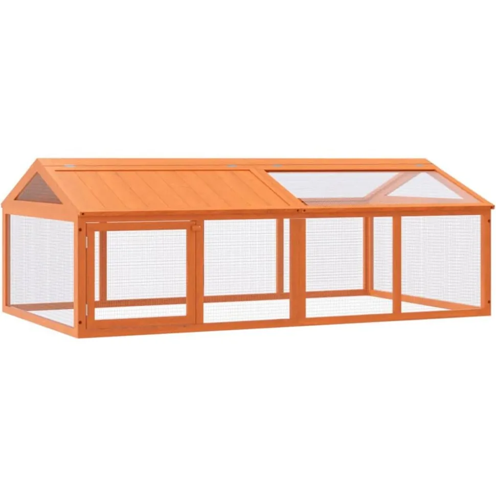 vidaXL Dierenren 200x112,5x74 cm massief grenenhout bruin