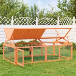 vidaXL Dierenren 200x112,5x74 cm massief grenenhout bruin