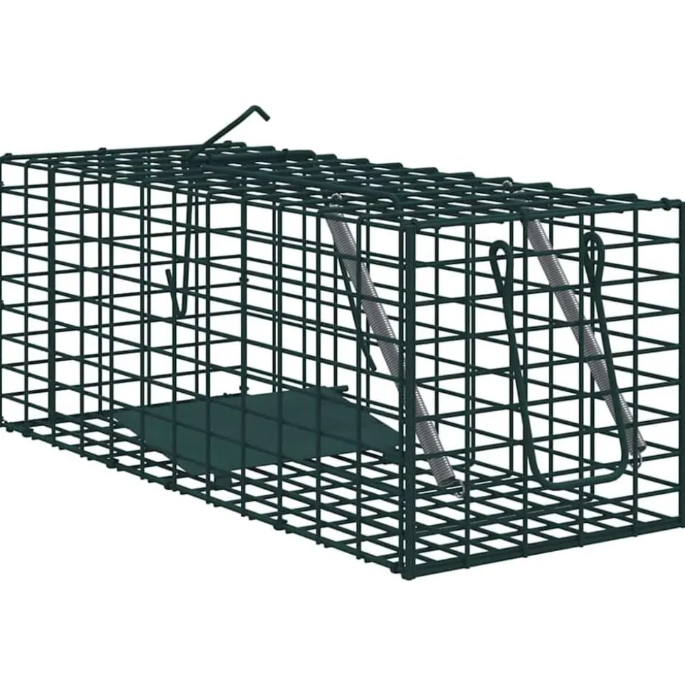 vidaXL Dierenvallen Groen 31 x 13 x 12cm Staal
