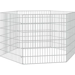 vidaXL Dierenverblijf 6 panelen 54x60 cm gegalvaniseerd ijzer