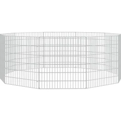 vidaXL Dierenverblijf 10 panelen 54x60 cm gegalvaniseerd ijzer