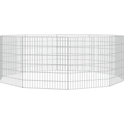 vidaXL Dierenverblijf 10 panelen 54x60 cm gegalvaniseerd ijzer