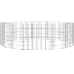 vidaXL Dierenverblijf 12 panelen 54x60 cm gegalvaniseerd ijzer