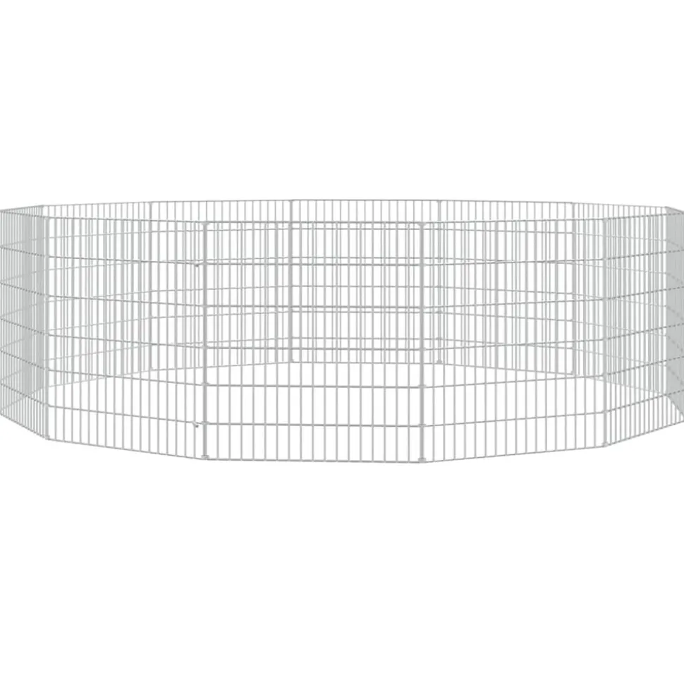 vidaXL Dierenverblijf 12 panelen 54x60 cm gegalvaniseerd ijzer