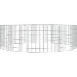 vidaXL Dierenverblijf 12 panelen 54x60 cm gegalvaniseerd ijzer