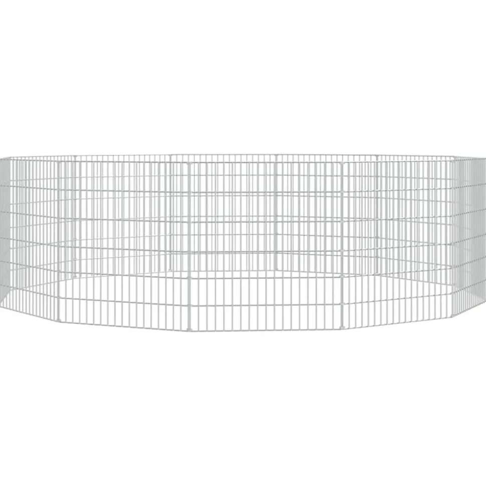 vidaXL Dierenverblijf 12 panelen 54x60 cm gegalvaniseerd ijzer