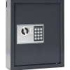vidaXL Digitale kluis met slot Donkergrijs 30 x 10 x 36,5 cm Staal