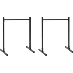 vidaXL Dip station 2 pcs Zwart 55 x 90 x 104.5 cm Gepoedercoat staal
