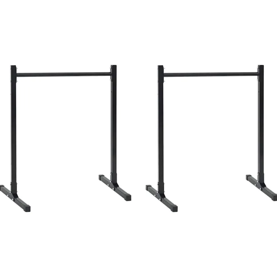 vidaXL Dip station 2 pcs Zwart 55 x 90 x 104.5 cm Gepoedercoat staal