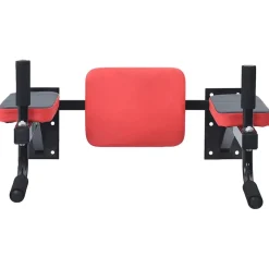 VidaXL Dip station Zwart en Rood 72,5 x 70 x 31 cm Gepoedercoat staal