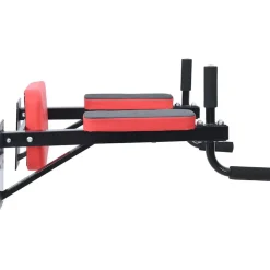 VidaXL Dip station Zwart en Rood 72,5 x 70 x 31 cm Gepoedercoat staal