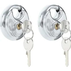 vidaXL Discusloten met sleutels 2 pcs Zilver 6 x 2.3 x 6 cm