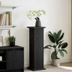 vidaXL Displaystand met plank Zwart Eiken 31 x 30 x 90 cm Bewerkt hout