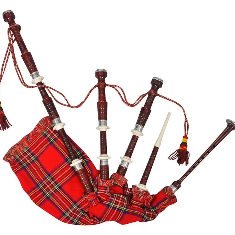 vidaXL Doedelzak Schots Great Highland Royal Stewart Tartan rood