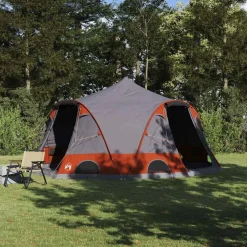 vidaXL Dome Tent 4-Person met dak Grijs en Oranje 505 x 450 x 248 cm