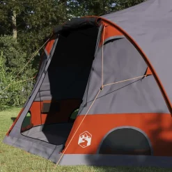 vidaXL Dome Tent 4-Person met dak Grijs en Oranje 505 x 450 x 248 cm