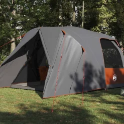 vidaXL Dome Tent voor 4 Personen Grijs en Oranje 455 x 252 x 178 cm