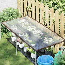 vidaXL Doorzichtig zeildoek met zeilringen 1x2 m polyethyleen