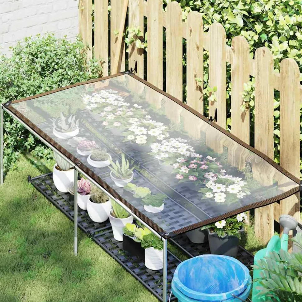 vidaXL Doorzichtig zeildoek met zeilringen 1x2 m polyethyleen