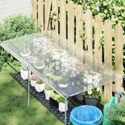 vidaXL Doorzichtig zeildoek met zeilringen 1x2 m polyethyleen