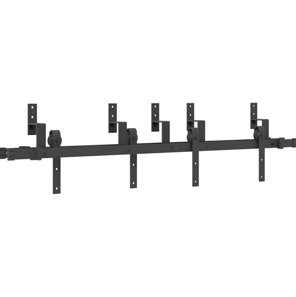 vidaXL Doos met onderdelen voor schuifdeur 152,5 cm staal zwart