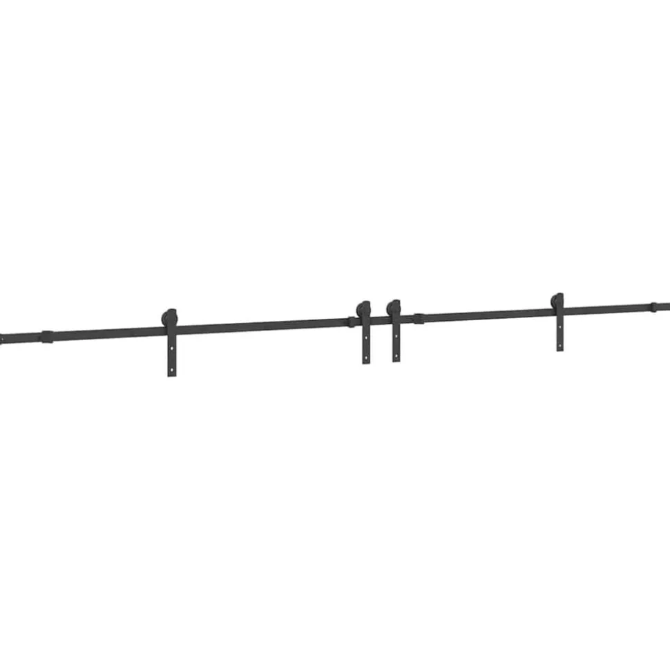 vidaXL Doos met onderdelen voor schuifdeur 366 cm staal zwart