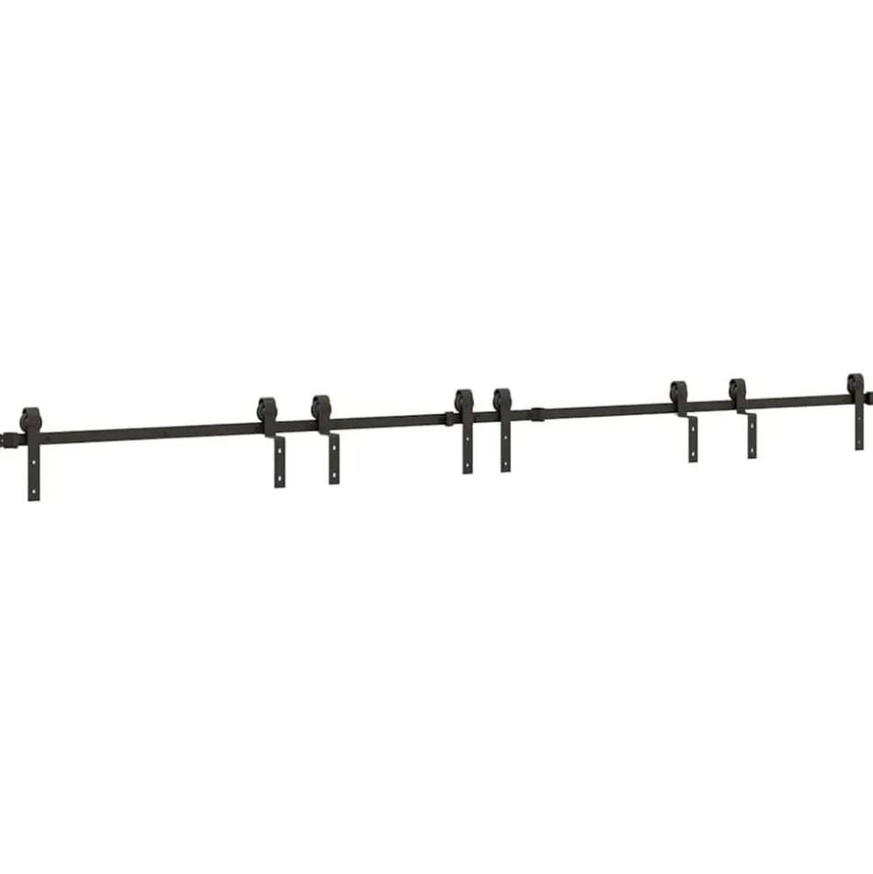 vidaXL Doos met onderdelen voor schuifdeur 366 cm staal zwart