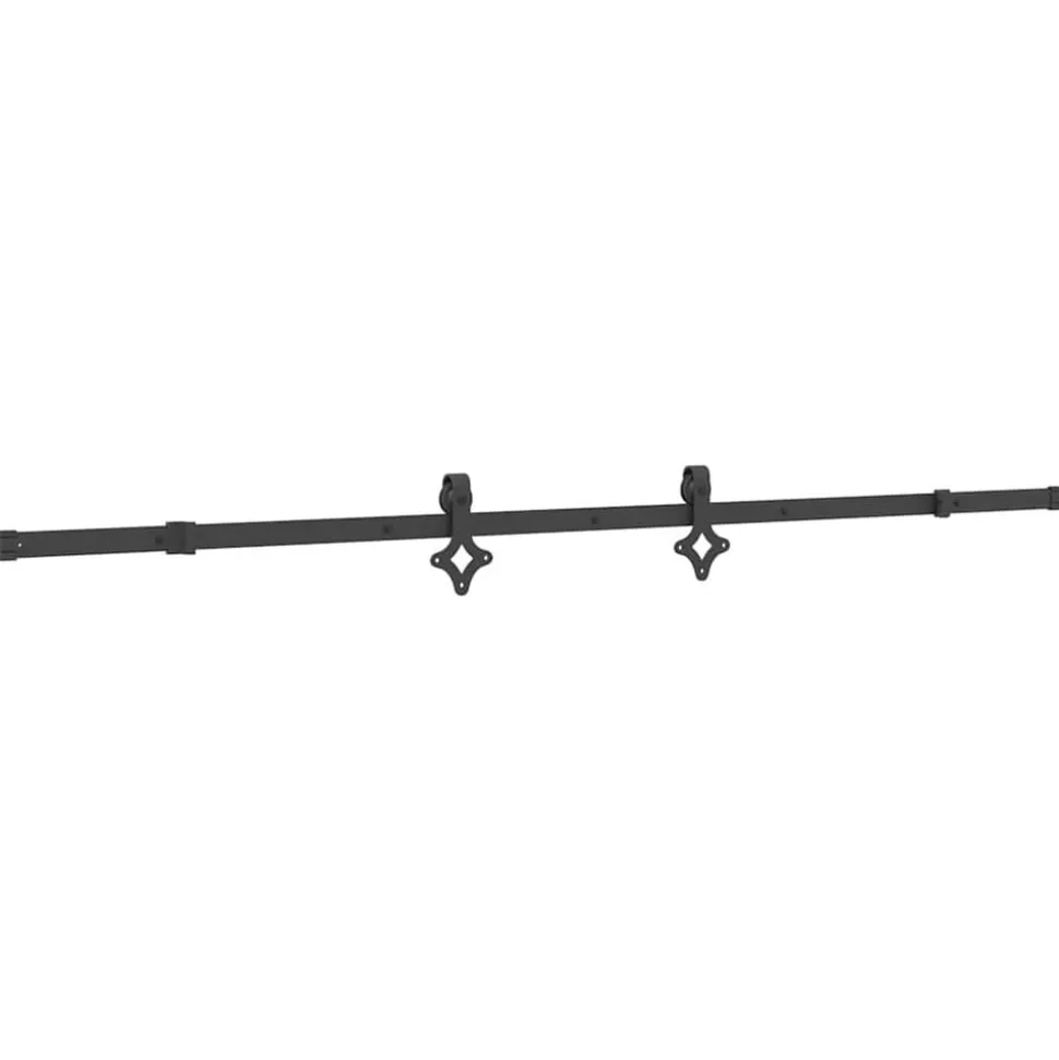 vidaXL Doos met onderdelen voor schuifdeur 213,5 cm staal zwart