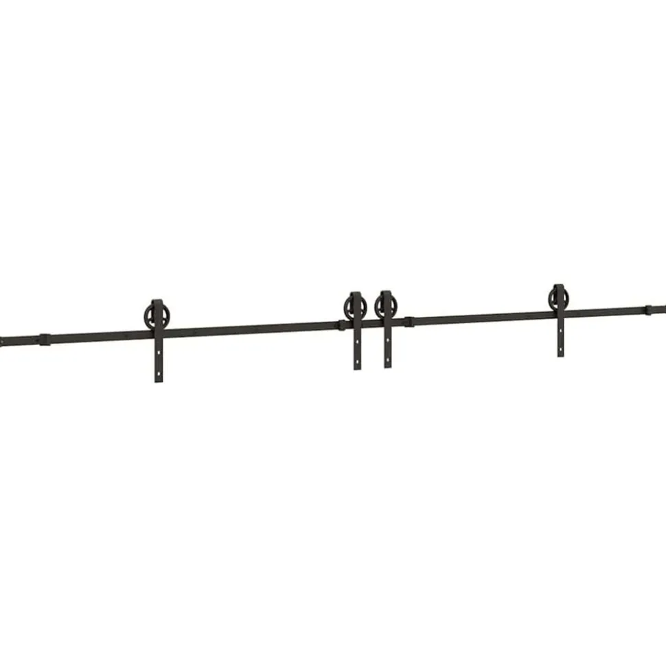 vidaXL Doos met onderdelen voor schuifdeur 366 cm staal zwart