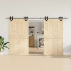 vidaXL Doos met onderdelen voor schuifdeur 366 cm staal zwart