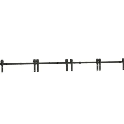 vidaXL Doos met onderdelen voor schuifdeur 366 cm staal zwart