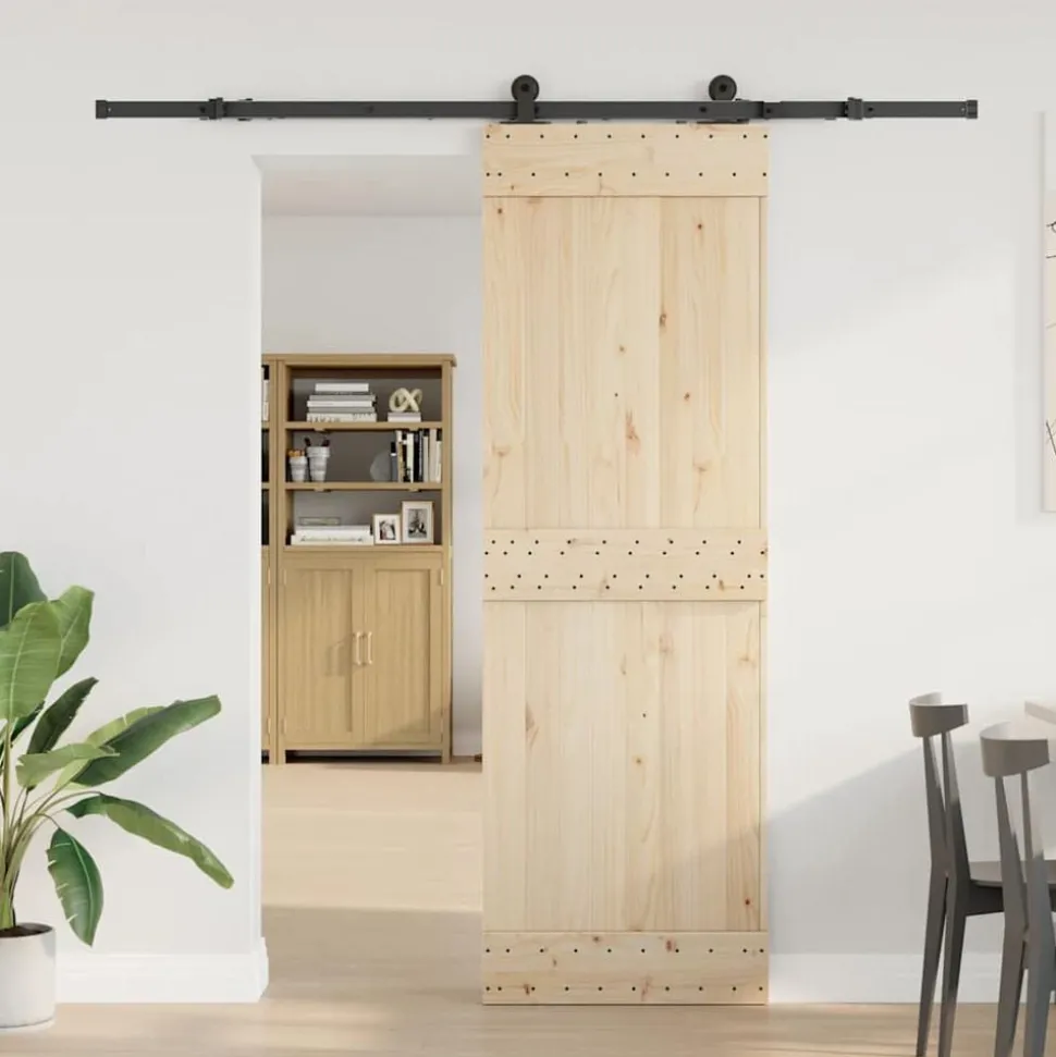 vidaXL Doos met onderdelen voor schuifdeur 213,5 cm staal zwart