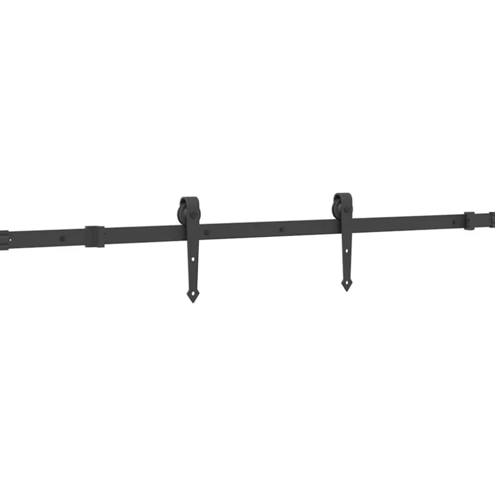 vidaXL Doos met onderdelen voor schuifdeur 152,5 cm staal zwart