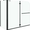 vidaXL Douche klapwand 120x68x130 cm ESG zwart