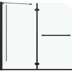 vidaXL Douche klapwand 120x68x130 cm ESG zwart