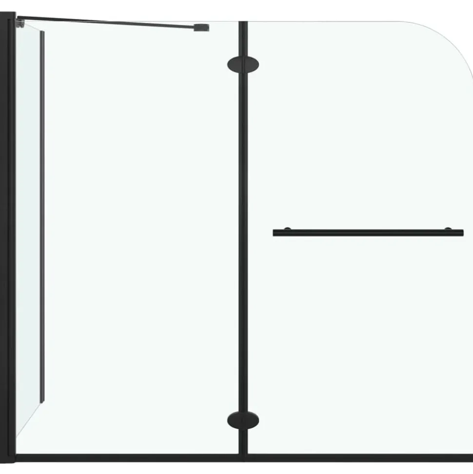 vidaXL Douche klapwand 120x68x130 cm ESG zwart