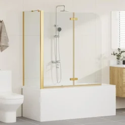 vidaXL Douche Omhulsel Goud 120 x 68 x 130 cm ESG-glas en aluminium