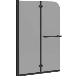 vidaXL Douche Omhulsel Zwart 120 x 140 cm ESG-glas en aluminium