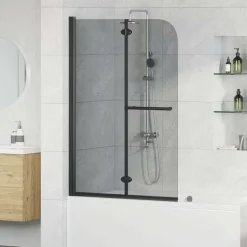 vidaXL Douche Omhulsel Zwart 120 x 140 cm ESG-glas en aluminium