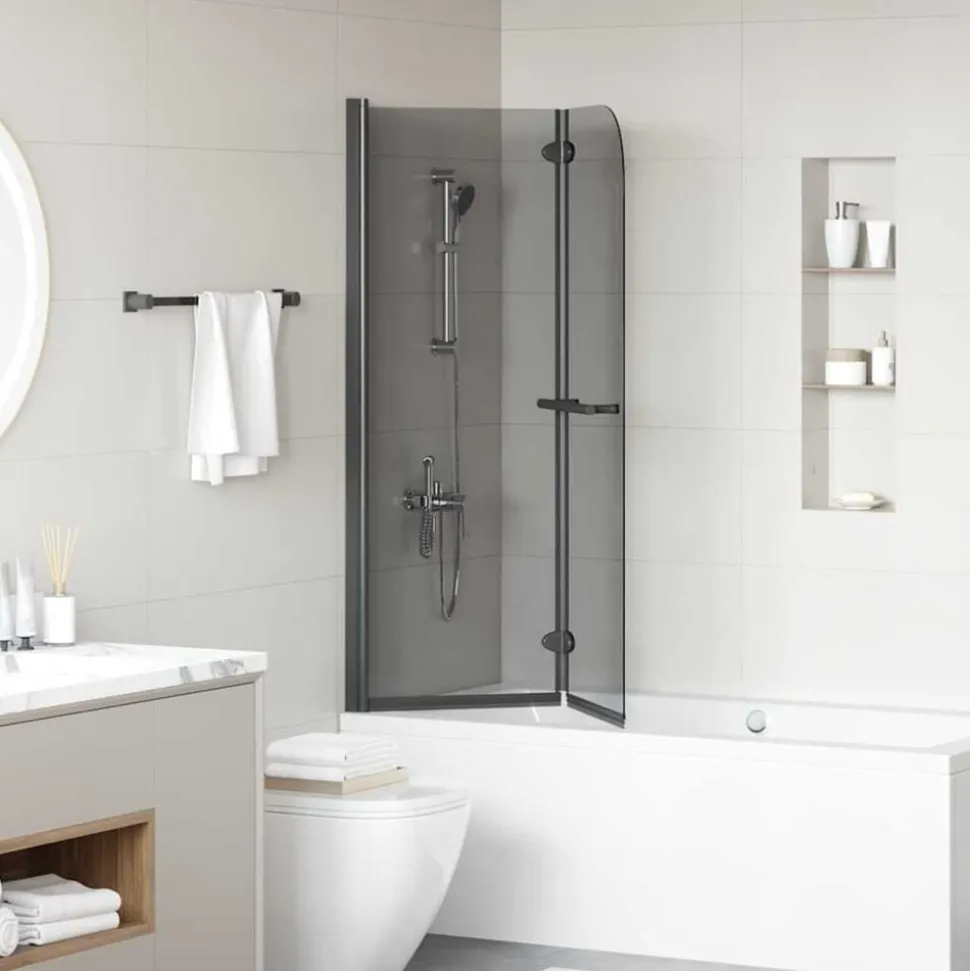 vidaXL Douche Omhulsel Zwart 120 x 140 cm ESG-glas en aluminium