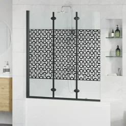 vidaXL Douche Omhulsel Zwart en transparant 130 x 130 cm gehard glas