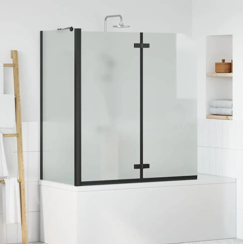 vidaXL Douche Omhulsel Zwart 120 x 68 x 130 cm ESG-glas en aluminium