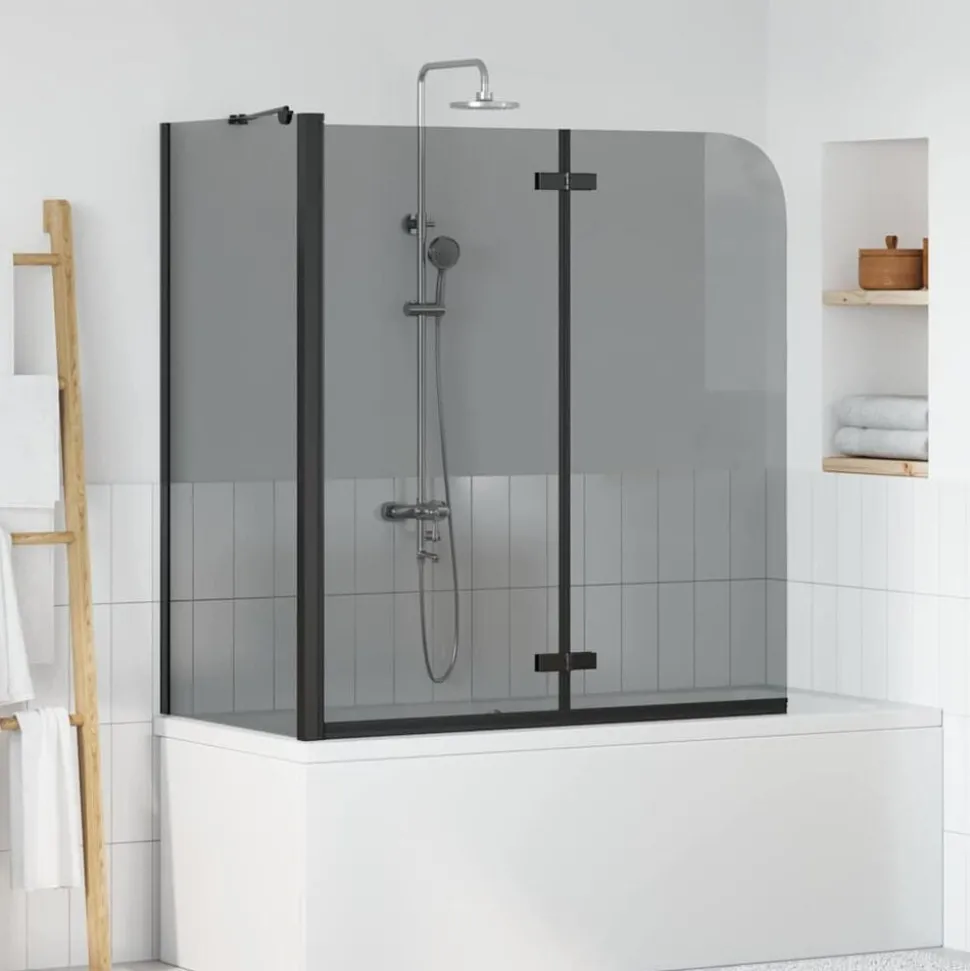 vidaXL Douche Omhulsel Zwart 120 x 68 x 130 cm ESG-glas en aluminium