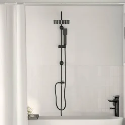 vidaXL Douche systeem Zwart 47 x 20 x 95 cm Roestvrij staal