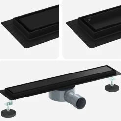 vidaXL Doucheafvoer 2-in-1 met 360° Sifon Zwart 50 cm
