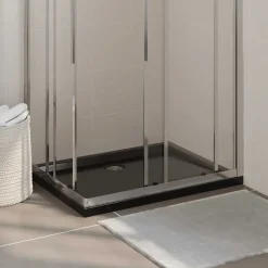 vidaXL Douchebak rechthoekig 70x90 cm ABS zwart