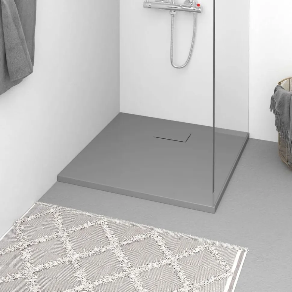 vidaXL Douchebak 80x80 cm SMC grijs