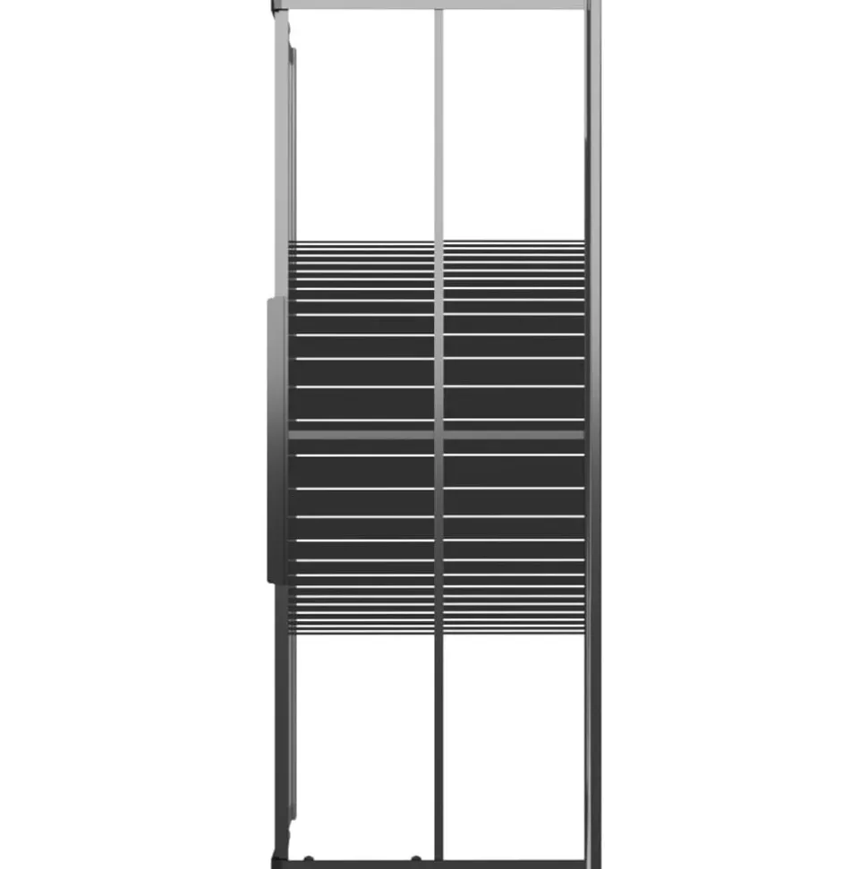 vidaXL Douchecabine strepen 80x80x180 cm ESG zwart