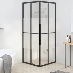 vidaXL Douchecabine 80x80x180 cm halfmat ESG zwart